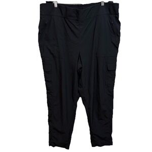 Athleta Pants Women 22 Chelsea Lined Cargo Pant Pull On Stretch Black Athleisure